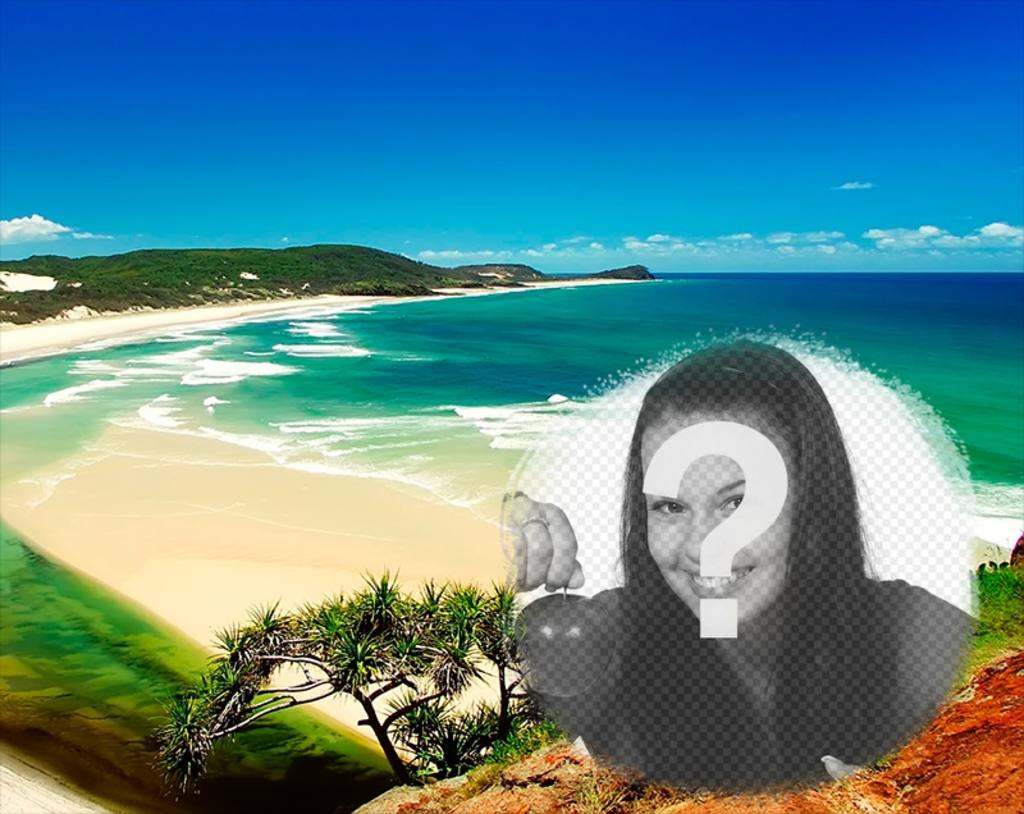 Collage di mettere la tua foto accanto a una spiaggia ..