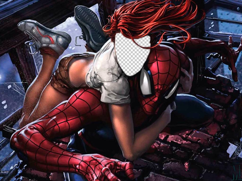 Fotomontaggio con Mary Jane e Spider-Man per mettere la tua foto sul suo ..