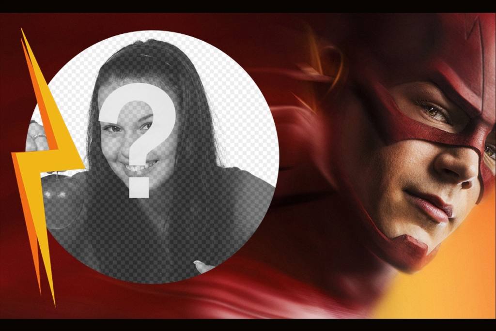 Fotomontaggio con uno dei supereroi Flash. ..