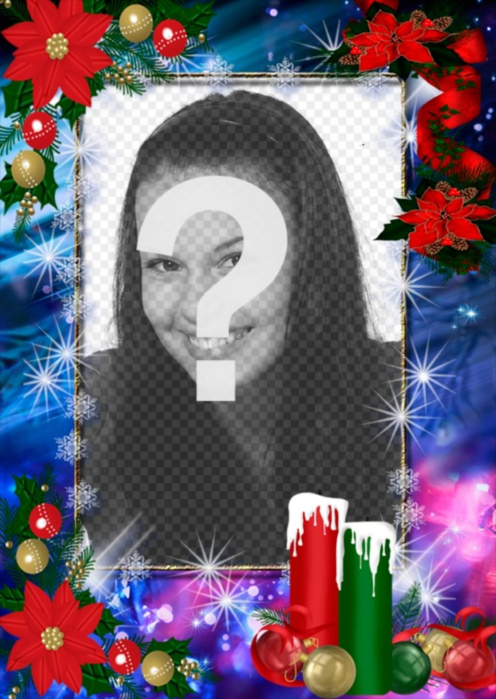 Cornici per foto decorata per il Natale e si può personalizzare con la tua foto. ..