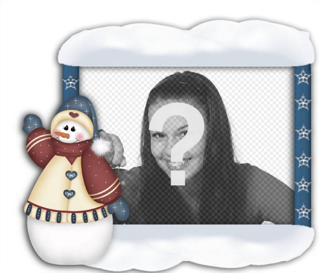 Incorniciare le vostre foto con pupazzo di neve di Natale si può fare on-line e mettere la tua..