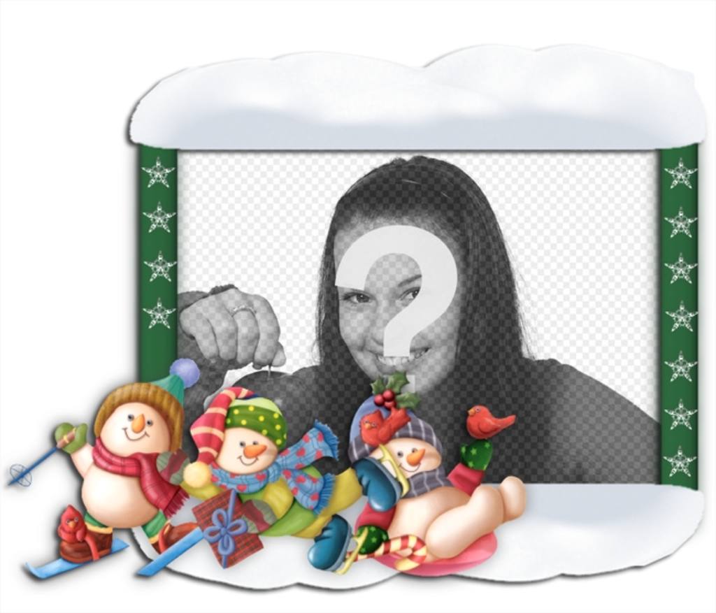 Photo frame di Natale con decorazioni di bambini..
