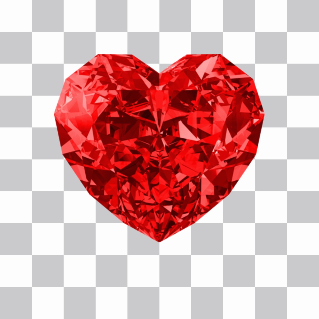 Fotomontaggio online per mettere un diamante a forma di cuore rosso nelle..