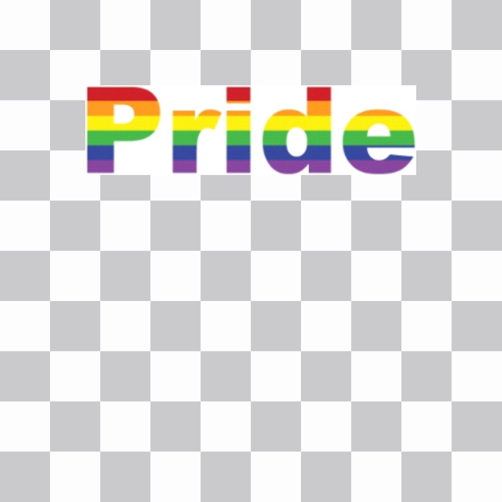 Adesivo della parola PRIDE in colori arcobaleno del gay pride. Metti le tue foto ..