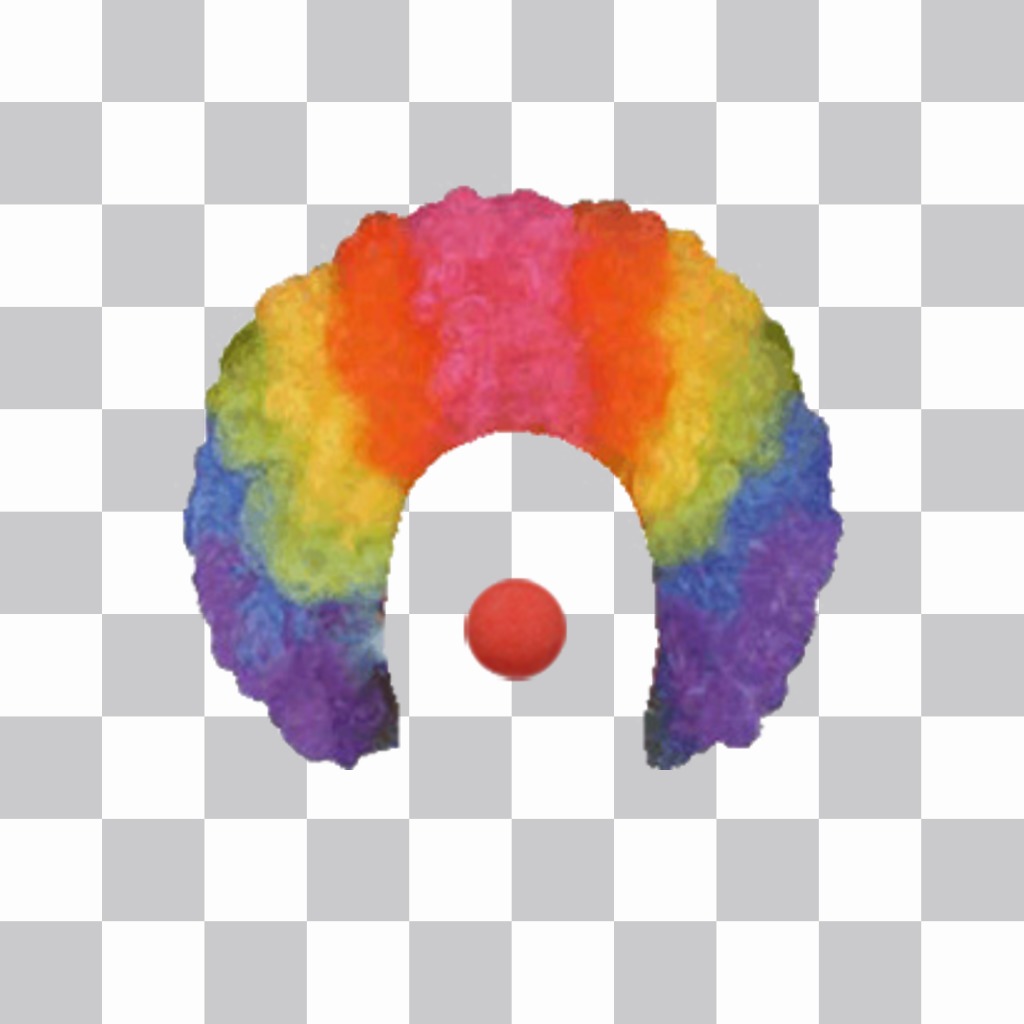 Sticker di una parrucca clown e il naso per le vostre foto. ..
