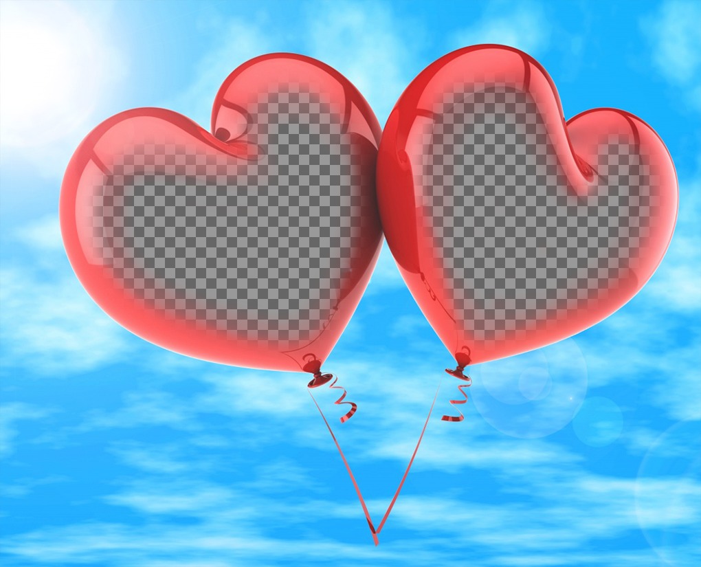 Effetto Foto per due foto di due palloncini a forma di cuore ..