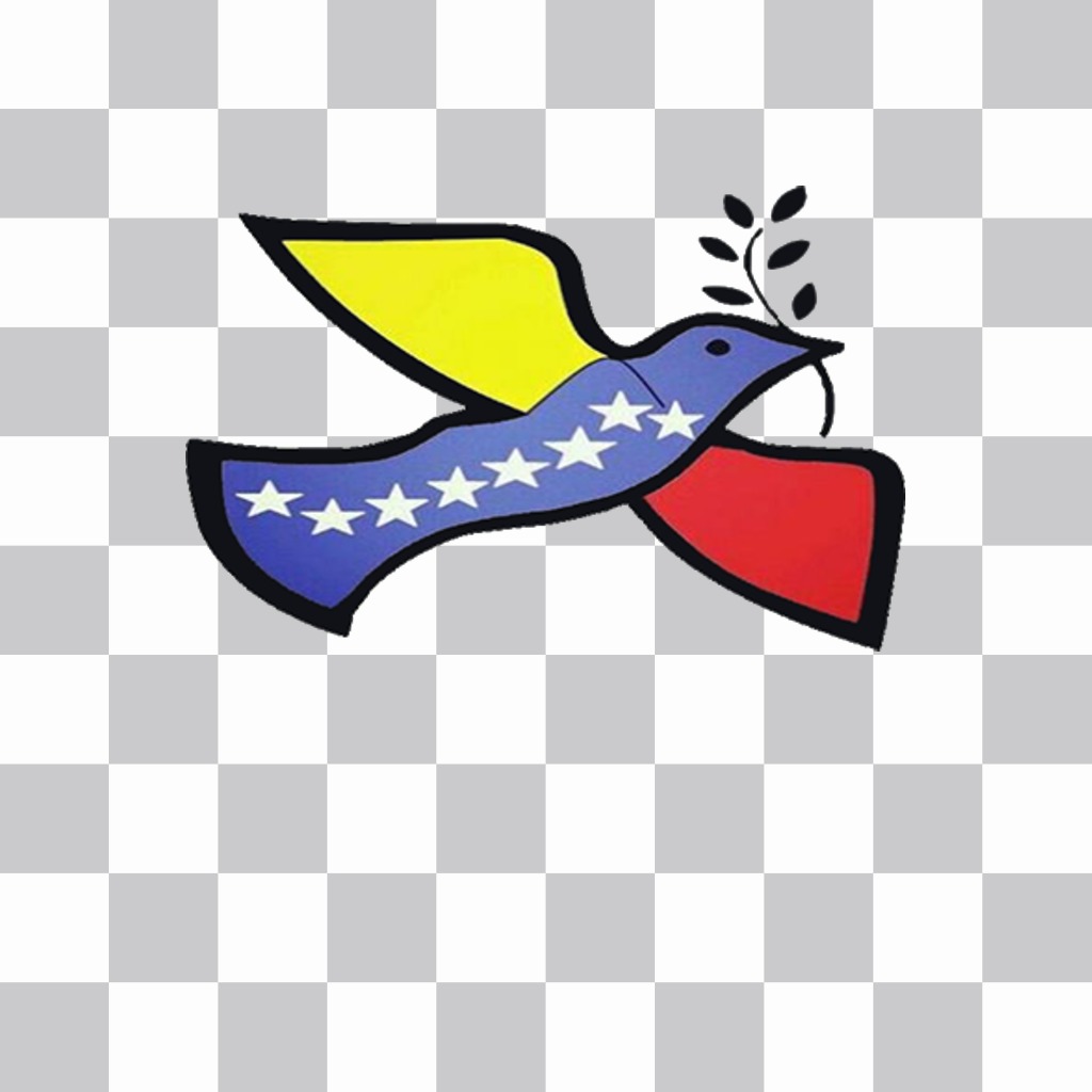 Sticker Colomba della Pace con la bandiera del Venezuela ..