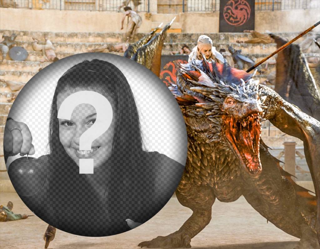 Carica la tua foto con il Khaleesi e il suo drago in una scena di Game of Thrones ..
