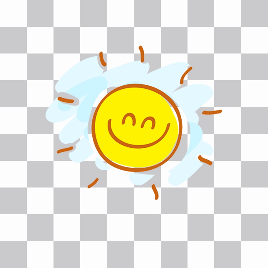 Sticker di un disegno di un sole felice con un grande sorriso ..