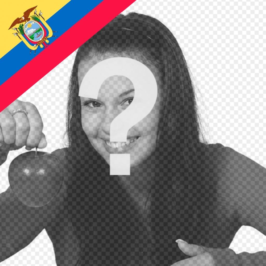 Decorate le vostre foto con la bandiera dellEcuador su un effetto modificabile angolo ..