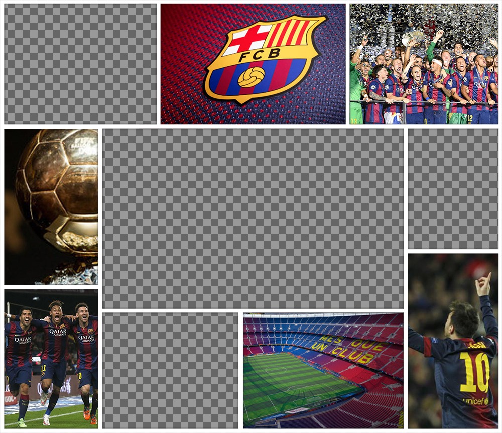 collage originale del FC Barcelona per modificare con 4 immagini ..