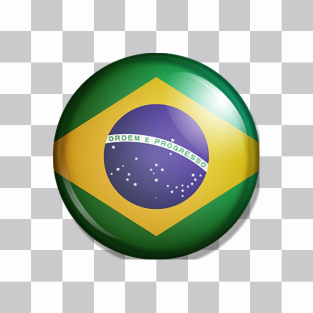 bandiera brasiliana come un pulsante per incollare sulle tue foto ..