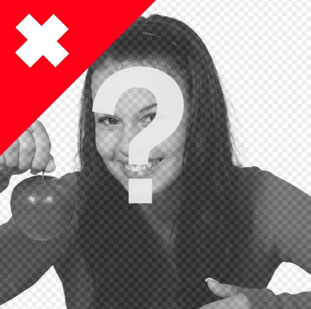 bandiera svizzera su un angolo delle tue foto con questo effetto ..