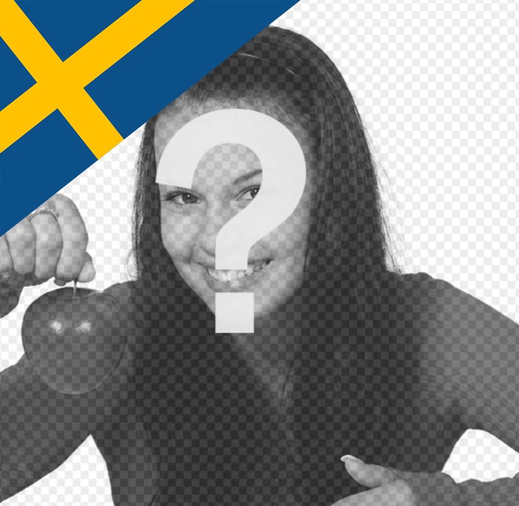 effetto Foto di mettere la bandiera della Svezia in un angolo della foto ..