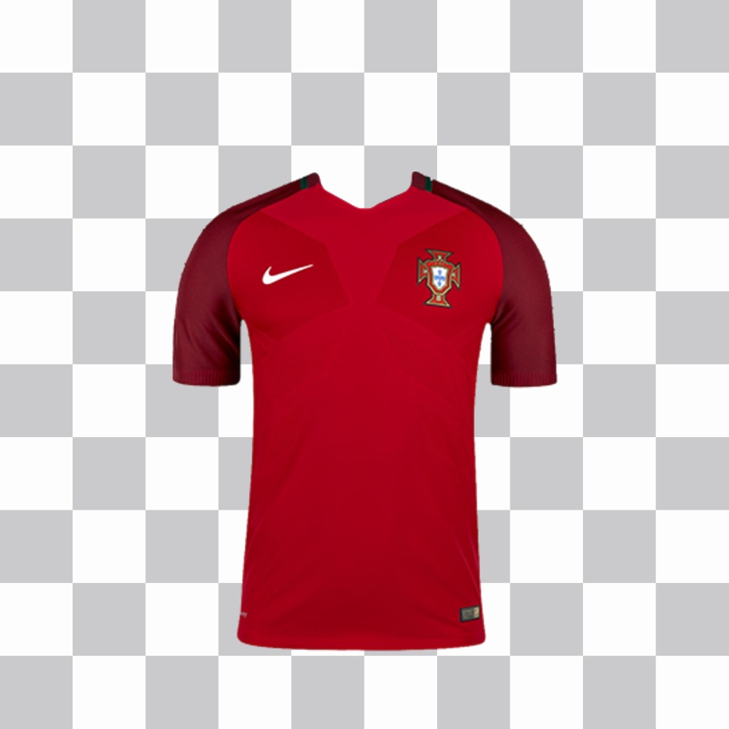 Foto effetto di mettere la maglia del Portogallo squadra di calcio sulle foto ..