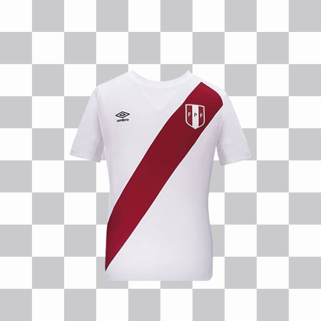 Prendi la maglia ufficiale della squadra di calcio del Perù con questo montaggio ..