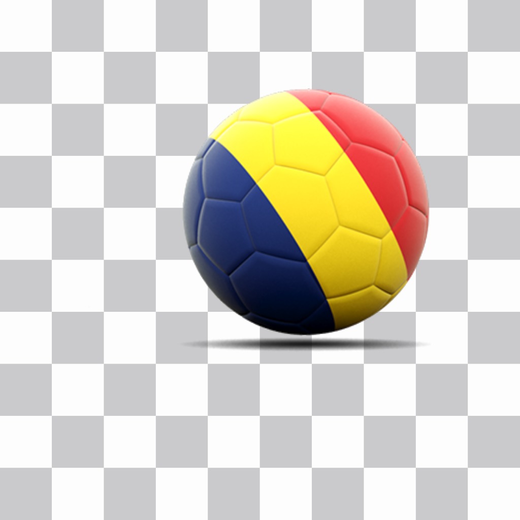 Pallone da calcio con la bandiera della Romania come un adesivo da incollare sul tuo foto ..