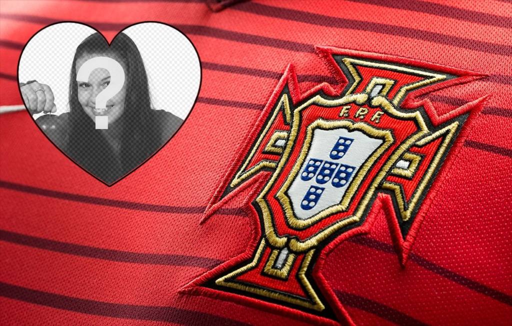 Fotomontaggio per personalizzare con la tua foto e sostenere la squadra di calcio del Portogallo ..