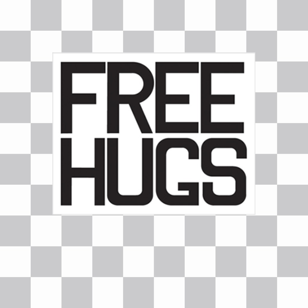 Segno con la frase Free Hugs per incollare e decorare le vostre foto gratis ..