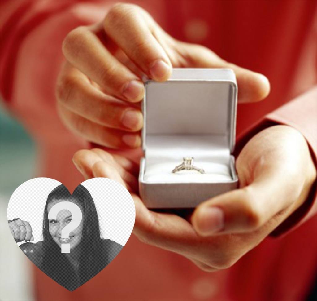 effetto Foto di dichiarare il matrimonio con un anello di fidanzamento ..