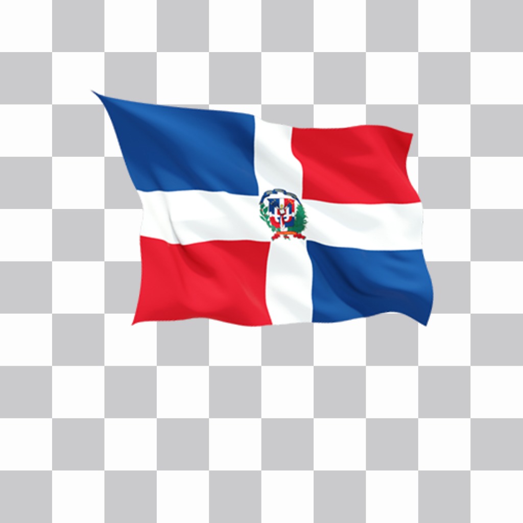 Sventolando la bandiera della Repubblica Dominicana per incollare nelle vostre foto come adesivo ..