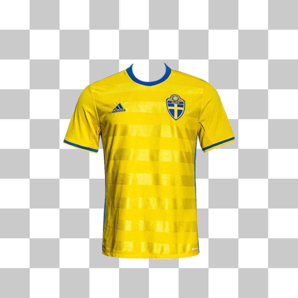 Camicia di Svezia nazionale di calcio per mettere nelle foto ..
