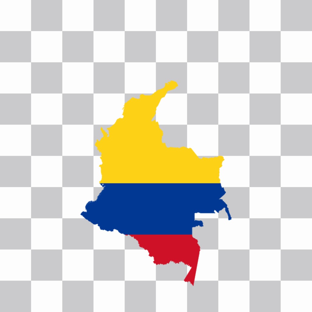 Mappa di Colombia con la bandiera a bastone su vostre foto gratis ..