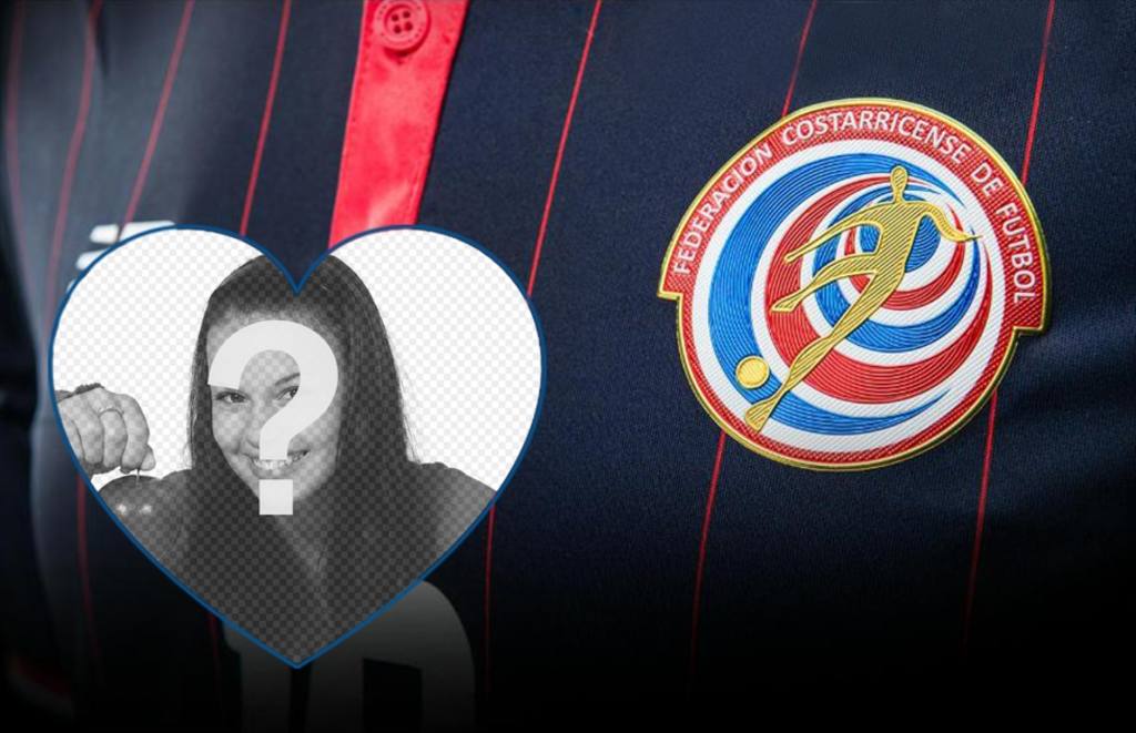 Montage di mettere la tua foto accanto alla maglia e il logo della squadra di calcio del Costa Rica ..