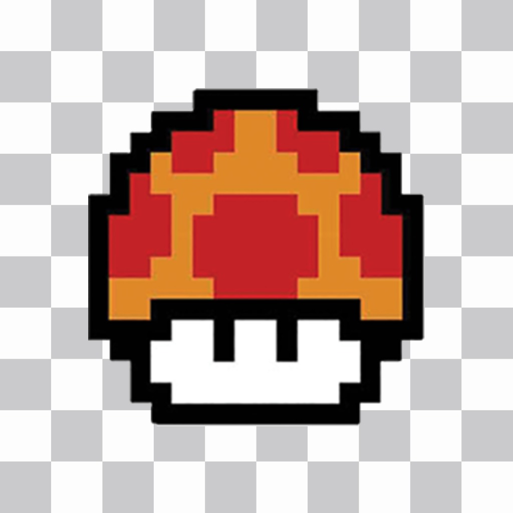 Pixelated forma fungo Mario Bros gioco per incollare le tue foto ..
