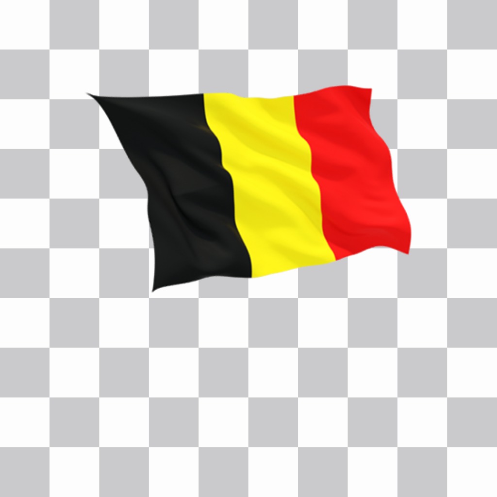 Adesivo per le foto con la bandiera del Belgio con uno stile realistico ..