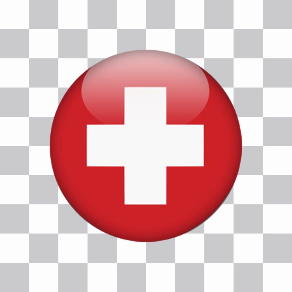 Bandiera della Svizzera in una forma circolare per incollare come un adesivo sulle foto ..