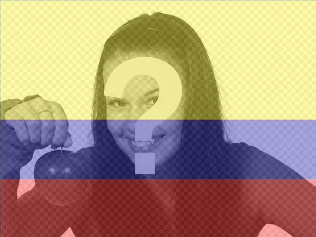 Filtro fotografico con l'immagine della bandiera della Colombia e la tua foto.   ..