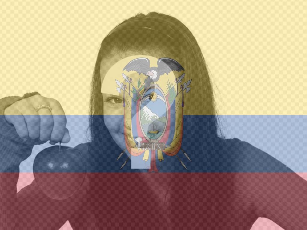 Fotomontaggio di mettere la bandiera dell'Ecuador con la vostra..
