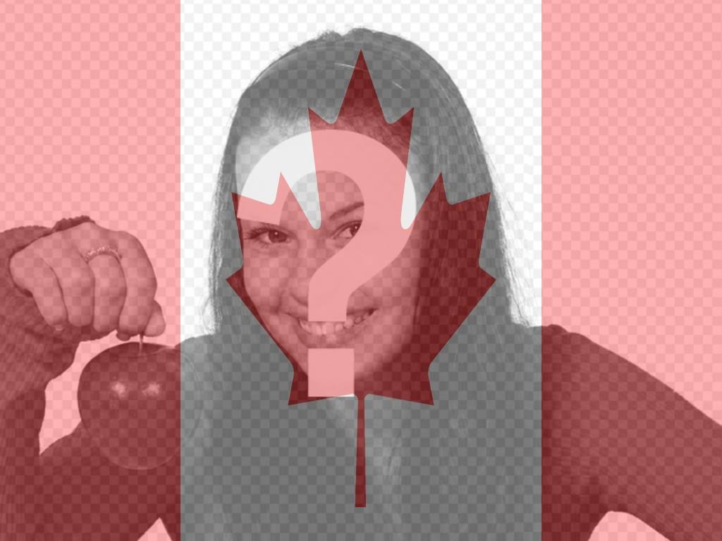 Montaggio fotografico per inserire la bandiera canadese nella foto del tuo profilo...