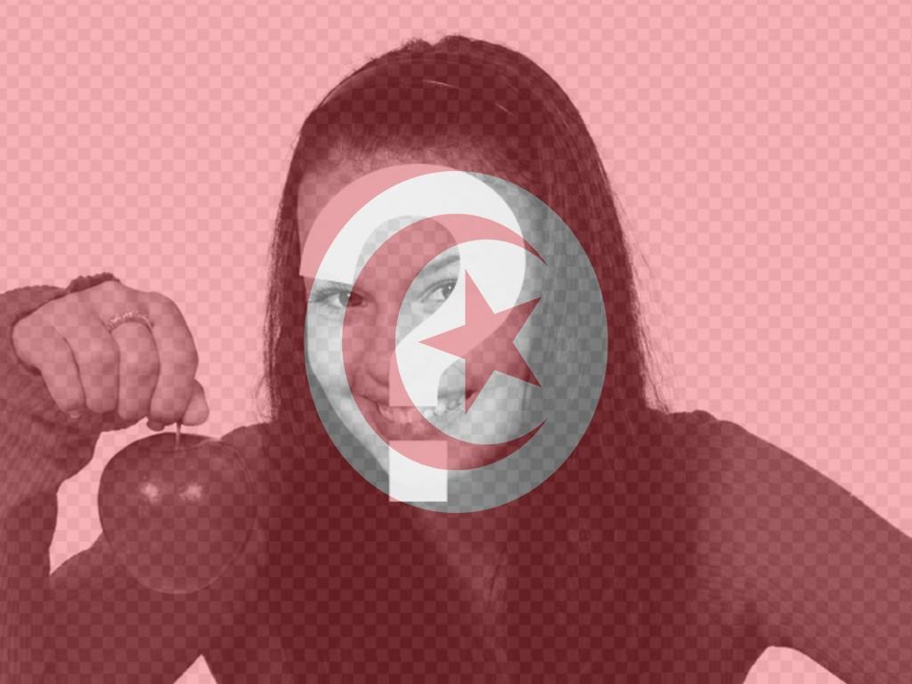 Fotomontaggio di mettere la bandiera della Tunisia su una foto..