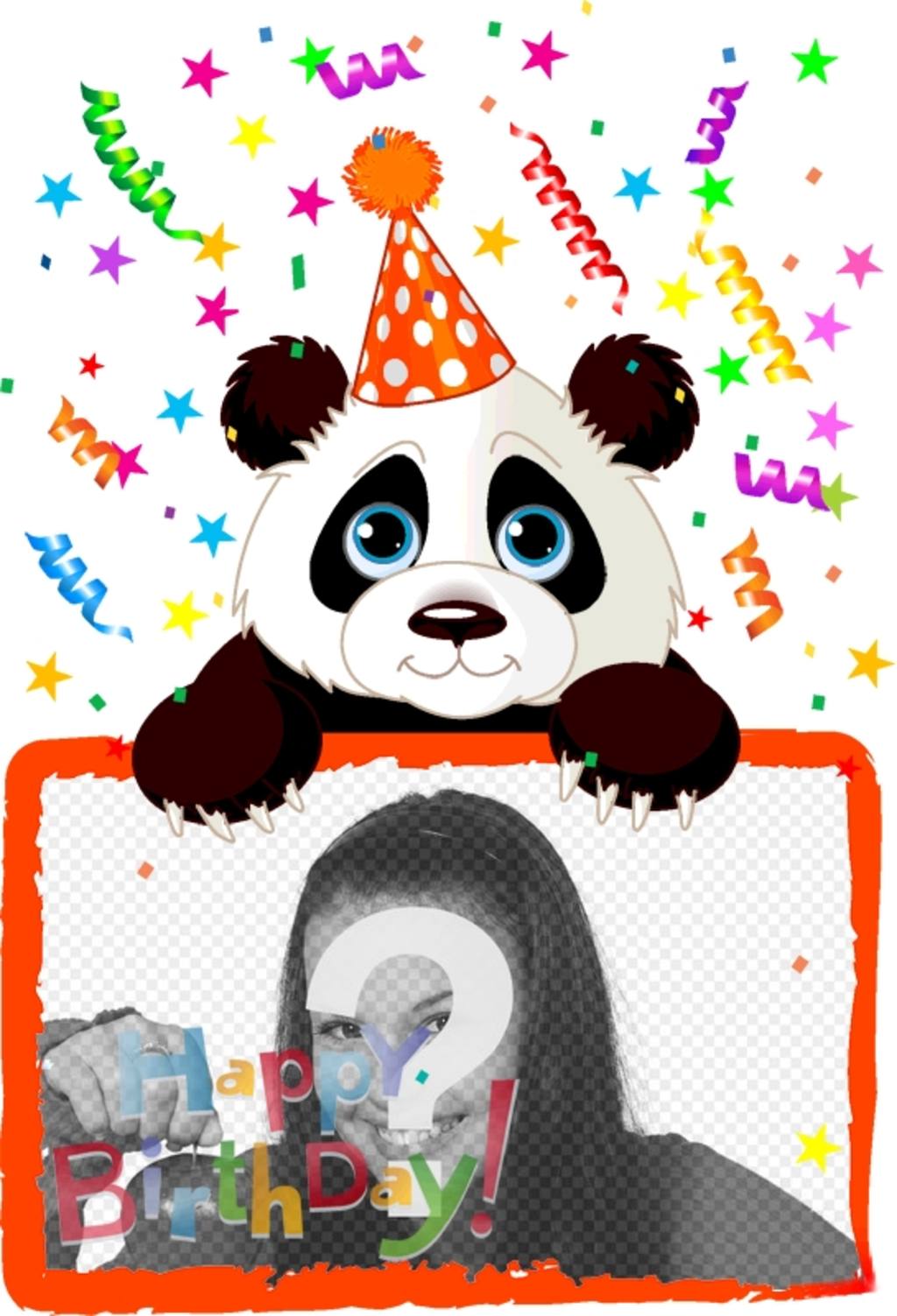 Auguri di compleanno cartolina con un panda ..