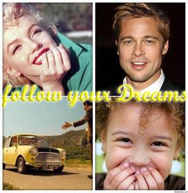 foto collage frase seguire i tuoi sogni per caricare 4 delle tue foto