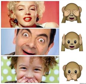 collage di foto da modificare e decorare il emoji delle tre scimmie
