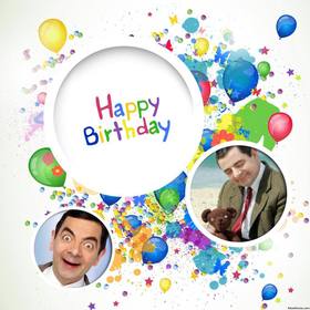 colorato collage per festeggiare un compleanno di caricare carta di compleanno due foto