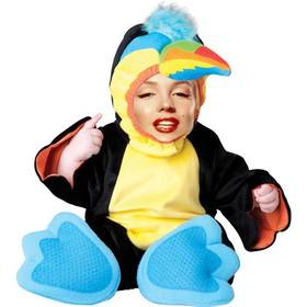 Fotomontaggio in cui vestirai il tuo bambino con un costume colorato tucano con online.