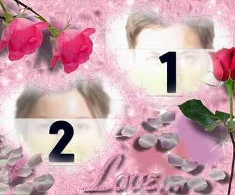 cartolina per il tuo amore cuore rosa personalizzabile 2 foto
