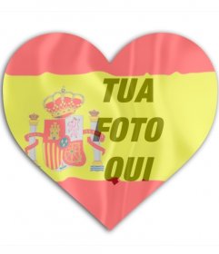 Effetto Foto di bandiera della Spagna a forma di cuore per limmagine del profilo su