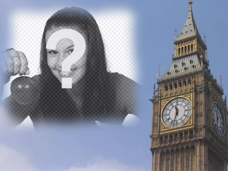 Fotomontaggio di fare una cartolina con il Big Ben a Londra, personalizzate con la tua foto. Finitura professionale e facile modifica tramite questa..