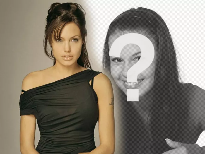 Fotomontaggio con Angelina Jolie a comparire al suo fianco. ..