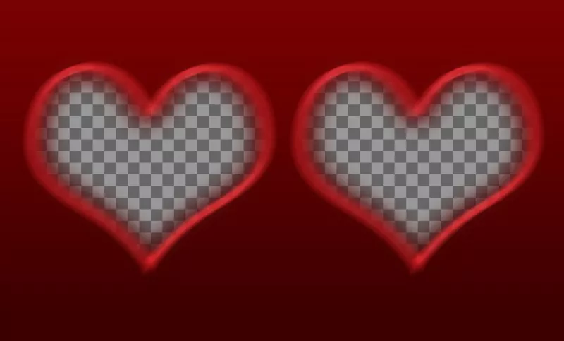 Creare una cartolina d'amore con questo modello con due strutture a forma di cuore rosso in cui inserire percorsi di fotografie. Prendi un semplice biglietto di S...