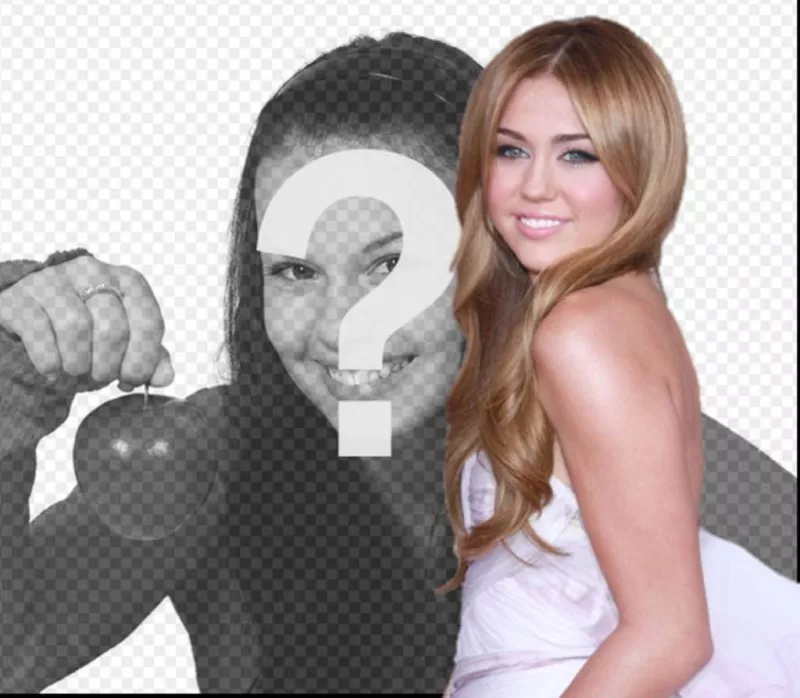 Fotomontaggio con Miley Cyrus. Effetto foto per fare un montaggio Togetherwith..