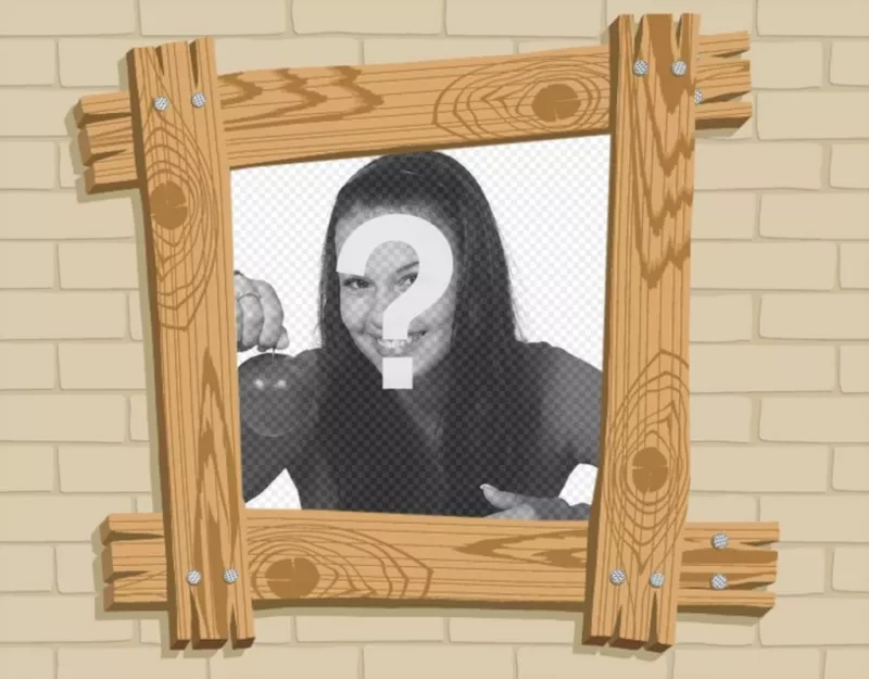Photo frame effetto cartone animato di legno dove si può mettere la vostra..