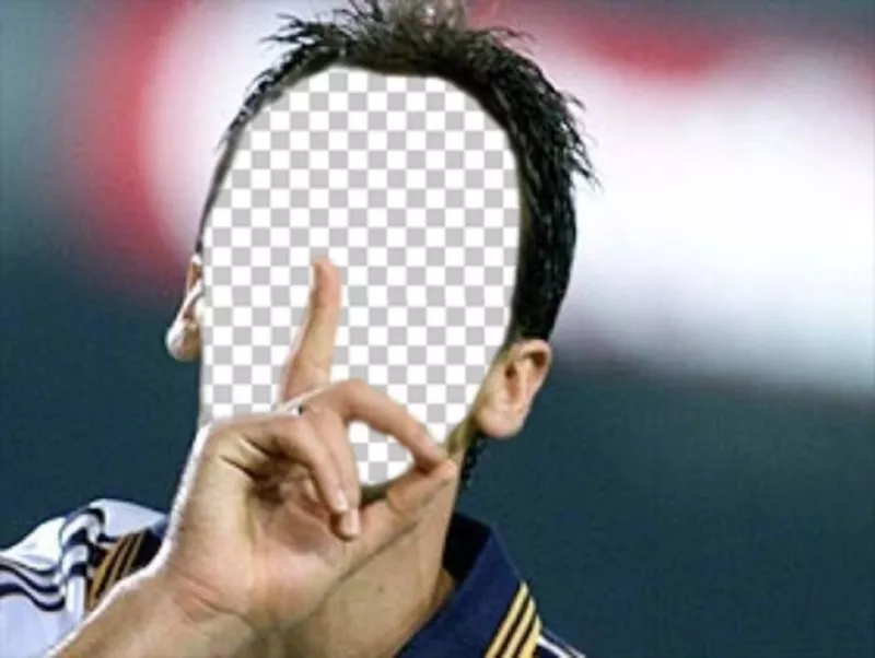 Con questo montaggio è possibile aggiungere un faccia a Raul, giocatore del Real Madrid ..