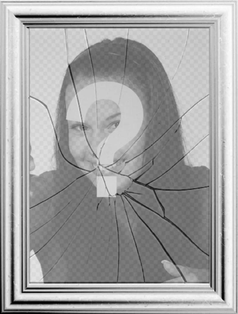 Cornice digitale, l'immagine si rifletterà in uno specchio rotto. Può sembrare curioso effetto di una cornice con il vetro..