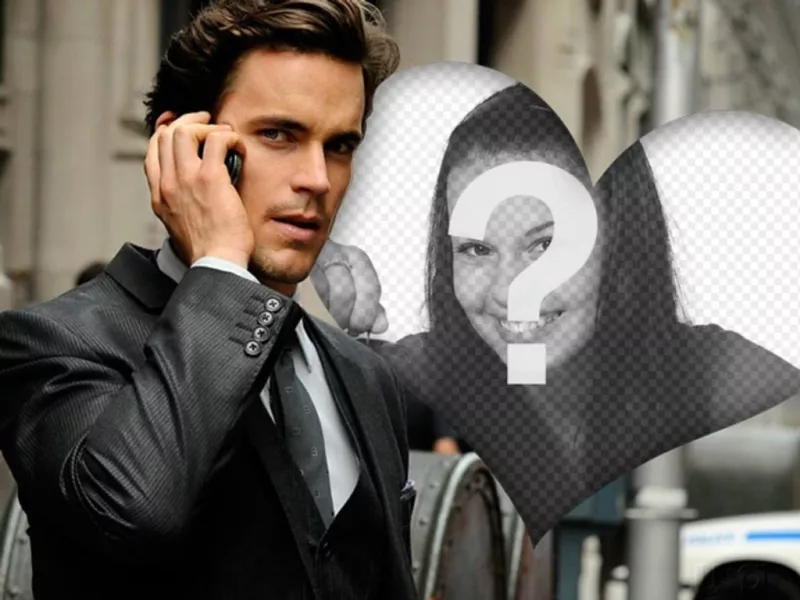 Fotomontaggio con Matt Bomer, l'attore che sarebbe Christian Grey da cinquanta tonalità di grigio, con un cuore di mettere la tua..